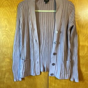 Talbots Lilac Button Down Ribbed Cardigan. Size L